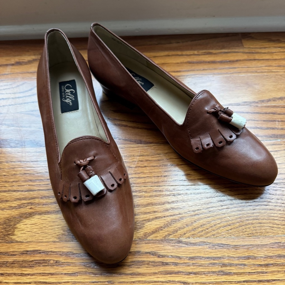 New Women's Selby Leather ComfortFlex Snap Loafers, Brown, Size 9.5 Narrow